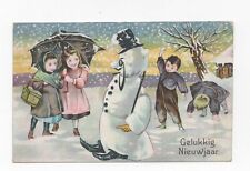 Christmas postcard. snowman d'occasion  Expédié en Belgium