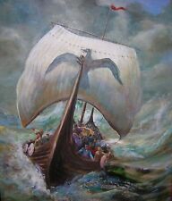 Usado, LEON GOODMAN EDIÇÃO LIMITADA DE PINTURA Valquíria Thor odin "Navio Corvo Viking"  comprar usado  Enviando para Brazil