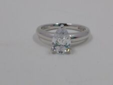 Anel solitário Epiphany Diamonique Pear 1,50 cttw zircônia cúbica folheado a platina, usado comprar usado  Enviando para Brazil