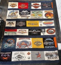 Camiseta Harley Davidson vintage colcha cobertor 75”X 58” Sturgis motociclista motocicleta comprar usado  Enviando para Brazil