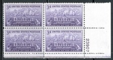 Selo dos EUA Scott #970, 3c, Fort Kearny, bloco de placas, OG, MNH, SCV$1,00, usado comprar usado  Enviando para Brazil