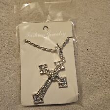 Diamante cross necklace for sale  STOCKPORT