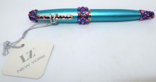 Caneta esferográfica LZ New York Swarovski Crystal Elements azul, rosa, dourada, 4 3/8" comprar usado  Enviando para Brazil