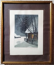 Cornelius Rogge (1874-1936 Worpswede/Dötlingen): Radierung "Winternacht" comprar usado  Enviando para Brazil