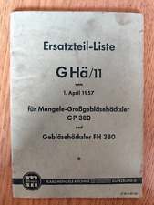 Mengele G Hä/11 Großgebläsehäcksler GP 380 FH 380 Ersatzteilliste K23, usado comprar usado  Enviando para Brazil
