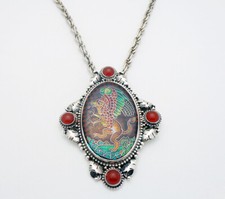 Colar Gay Giannini Cornelian Cloisonne Esmaltado 22" em Prata Esterlina comprar usado  Enviando para Brazil