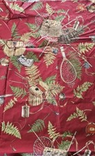 RARO tecido aposentado Brunschwig & Fils "GOING FISHING" vermelho 5-6 jardas comprar usado  Enviando para Brazil