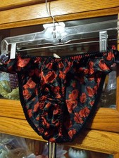 Usado, Calcinha Vintage Cetim Sedoso Flor 6 Hi Flutter Biquíni Brilhante 11-18 Classificada comprar usado  Enviando para Brazil