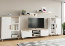 Używany, Meblościanka Oslo 2 dąb artisan - biała, Styl skandynawski, Meble do salonu na sprzedaż  PL