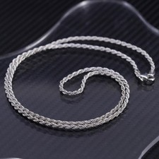 Usado, Colar de corrente de corda vintage italiano prata esterlina 925 24” 3mm comprar usado Usado, Colar de corrente de corda vintage italiano prata esterlina 925 24” 3mm comprar usado  Enviando para Brazil