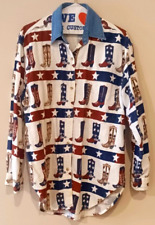 Quizz New York Camisa Western Feminina Manga Longa Botão para Cima Bota Cowboy EUA-Med comprar usado  Enviando para Brazil
