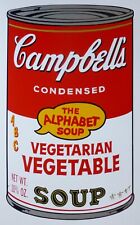 Andy Warhol Campbells' Vegetariano Verduras Alfabeto Soup Lata Sunday B.Morning, usado comprar usado  Enviando para Brazil