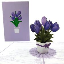Grußkarte lila tulpenvase gebraucht kaufen  Michendorf