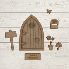 Kit de artesanato de porta de fadas de madeira MDF 13cm em branco pronto para decorar kit de fadas P comprar usado  Enviando para Brazil