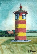 ORIGINAL AQUARELL -  Leuchtturm Pilsum. comprar usado ORIGINAL AQUARELL -  Leuchtturm Pilsum. comprar usado  Enviando para Brazil