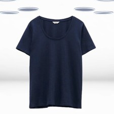 Camiseta feminina Ex Hush manga curta gola redonda azul marinho comprar usado  Enviando para Brazil