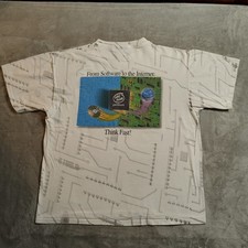 Camisa masculina processador Intel Inside Pentium X-Grande branca vintage estampa por toda parte anos 90 comprar usado  Enviando para Brazil