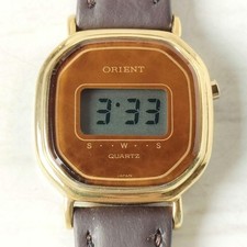 Relógio de quartzo feminino Orient banhado a ouro pulseira de couro 40 mm usado comprar usado  Enviando para Brazil