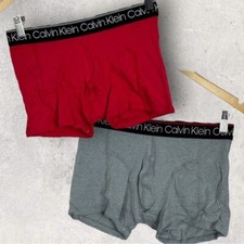 Cueca boxer Calvin Klein algodão troncos elásticos tamanho pequeno vermelha cinza NOVA, usado comprar usado  Enviando para Brazil