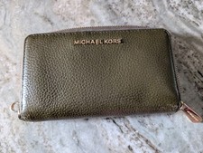 Carteira Michael Kors jet set viagem verde oliva com zíper ao redor telefone pulseira  comprar usado  Enviando para Brazil