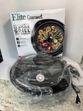Elite Gourmet EMG-980B grelha de mesa elétrica sem fumaça tampa de vidro antiaderente 14" comprar usado  Enviando para Brazil
