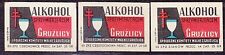 POLAND 1962 Matchbox Label Z#345 set,  Alcohol allied with tuberculosis. na sprzedaż  PL