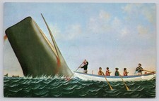 Usado, Cartão postal vintage New Bedford MA museu da baleia lançando uma baleia esperma 1879 comprar usado  Enviando para Brazil