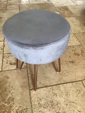 Velvet round pouf for sale  WARWICK