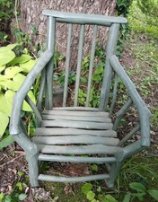 Cadeira Adirondack tamanho infantil primitiva original pintura verde antiga mortizada rústica comprar usado  Enviando para Brazil