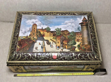 Contenitore metallo decorato usato  Crema