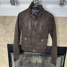 Jaqueta utilitária Abercrombie & Fitch Y2K marrom botão frontal tamanho pequeno anos 2000, usado comprar usado  Enviando para Brazil