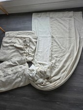 Natural linen curtains for sale  EPPING