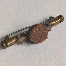 Broche niñera eduardiano con agujas de coser ocultas, Goldstone, RGM 682605, c.1910 segunda mano  Embacar hacia Mexico