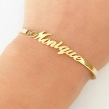 Usado, Pulseira de aço inoxidável nome personalizado ajustável presente comprar usado  Enviando para Brazil