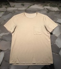 Camiseta masculina LuluLemon bolso no peito ajuste relaxado L opala branca 4 vias absorção elástica comprar usado  Enviando para Brazil