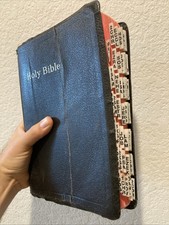 Holy Bible King James Version KJV 1950's? World Publishing Co Black Cover Tabs comprar usado  Enviando para Brazil