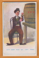 Quadrinhos - Charlie Chaplin - derramando cerveja de um barril.    PC inglês Archibald comprar usado Quadrinhos - Charlie Chaplin - derramando cerveja de um barril.    PC inglês Archibald comprar usado  Enviando para Brazil