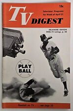 TV DIGEST 21 DE ABRIL DE 1951 / Phillies Opening Day MLB 1951 CUBIERTA Early Roller Derby  segunda mano  Embacar hacia Argentina