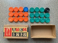 Damas soviéticas vintage. Laranja e verde. Jogo de tabuleiro URSS anos 80 comprar usado  Enviando para Brazil