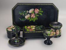 Conjunto de penteadeira antigo pintado à mão com padrão floral comprar usado  Enviando para Brazil