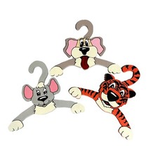 3 cabides de madeira animais cachorro tigre rato quarto infantil feito à mão vintage comprar usado  Enviando para Brazil