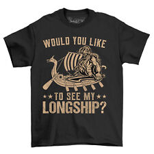 "Você gostaria de ver meu Longship?" Camiseta Viking Nórdica Engraçada - 100% Algodão, U comprar usado  Enviando para Brazil