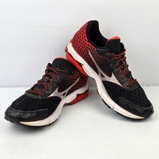 Tênis de treinamento de corrida Mizuno masculino Wave Rider 18 preto vermelho EUA 10.5 comprar usado  Enviando para Brazil
