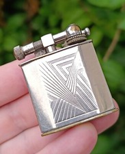 Isqueiro a gasolina vintage Art Deco gravura geométrica raro braço de elevação a gasolina antigo comprar usado  Enviando para Brazil