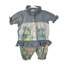 Macacão vintage Pattycakes infantil meninas patchworks tamanho 4T babado comprar usado  Enviando para Brazil