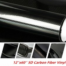 Adesivo adesivo envoltório vinil fibra de carbono preto brilhante brilho ultra brilhante 5D 12"x60" comprar usado  Enviando para Brazil