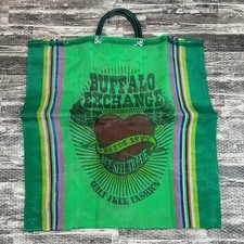 Sacola Tote Vintage Buffalo Exchange Verde Reutilizável Listra 21" X 21" Plástico comprar usado  Enviando para Brazil