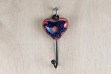 Bohemio Forma de Corazón Pared Cerámica Gancho Con Pintado a Mano Diseño Hierro comprar usado  Enviando para Brazil
