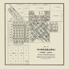1891 map kingsburg usato  Spedire a Italy