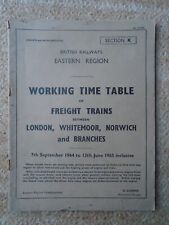 Working timetable freight for sale  RUGBY